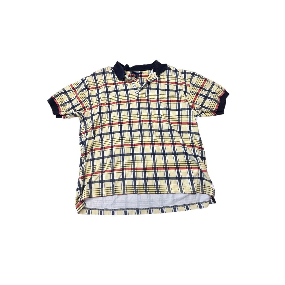 Ivy Crew Classics Men's Yellow Plaid Short Sleeve Polo Shirt Size XL